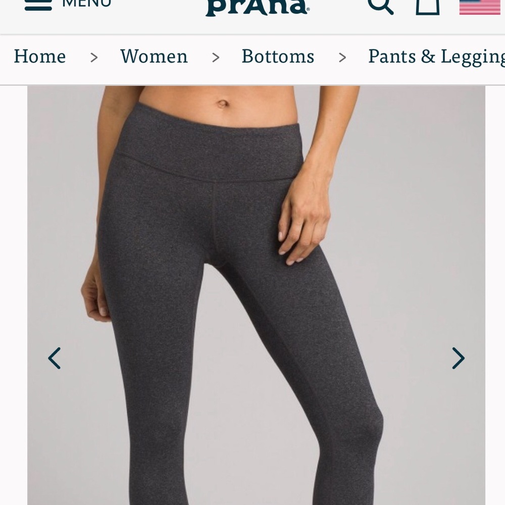 Prana Pillar Leggings, Grey, size small